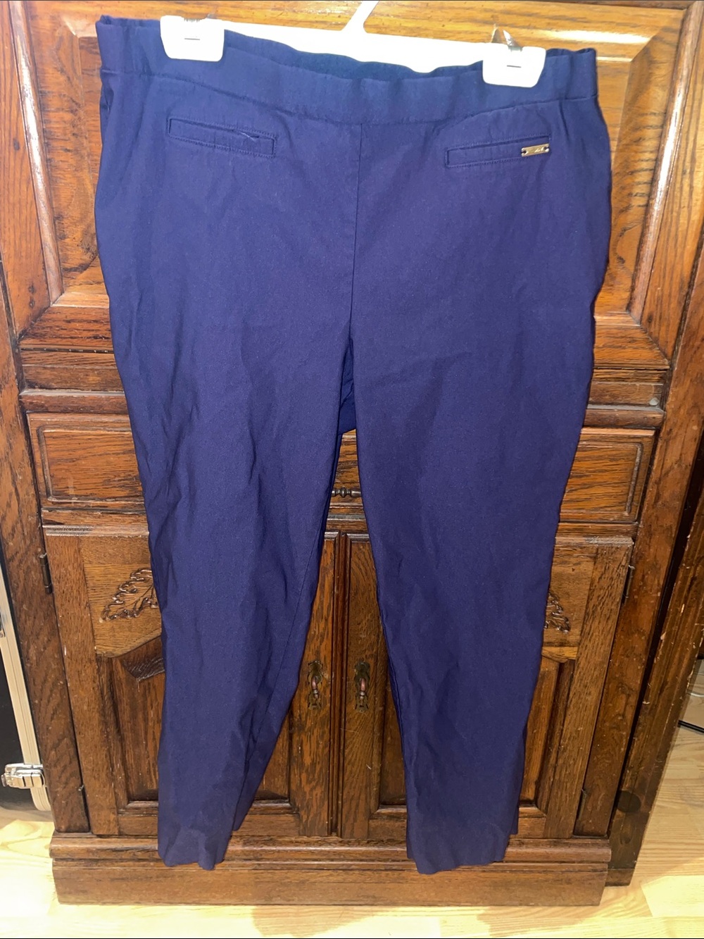 Jones New York Navy Slim Straight Chinos